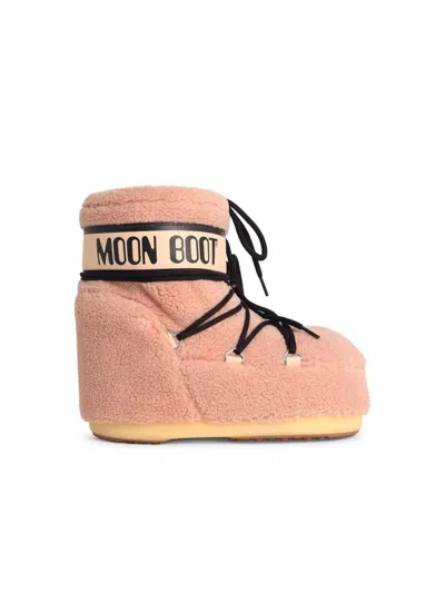 Moon Boot Icon Low Fleece Pink Snow Boot In Pink
