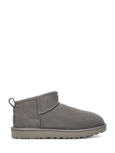 Ugg Asymmetrical Collar Twinface Low Boots With Eva Sole In Gray