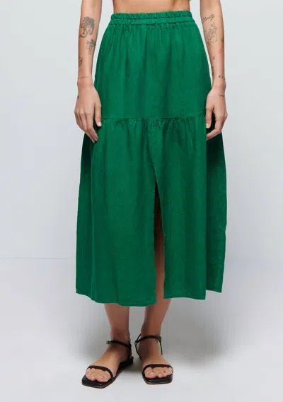 Nation Ltd Esmeralda Midi Skirt In Lime In Green