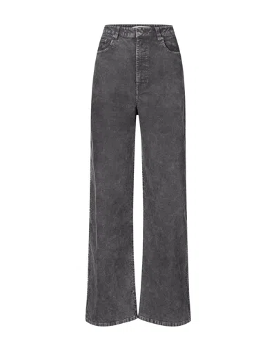 Samsoe & Samsoe Low-rise Wide-leg Denim Pants With Vintage Appeal In Gray