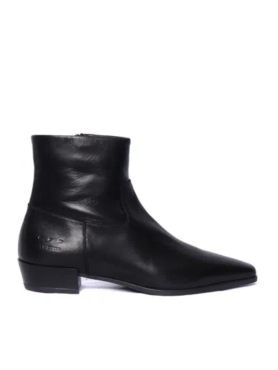Copenhagen Pointed Toe Ankle Boots In Black