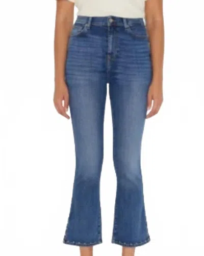 7 For All Mankind High Waisted Slim Kick With Studs Jeans In Juke Box In Multi