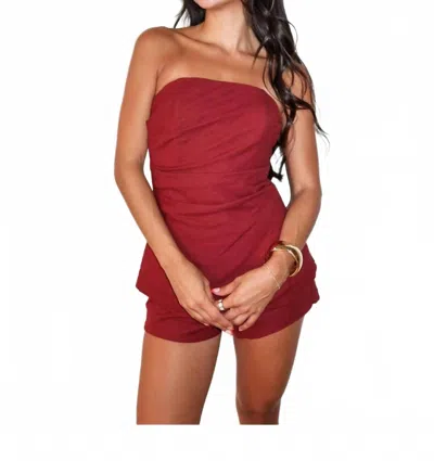 Nia Gordon Strapless Top In Red In Red