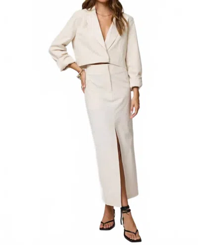 Stillwater The Matte Twilll Split Front Skirt In Beige In White