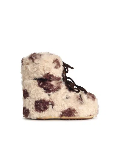 Moon Boot Two-tone Eco Fur Icon Low Ankle Boots In Multi