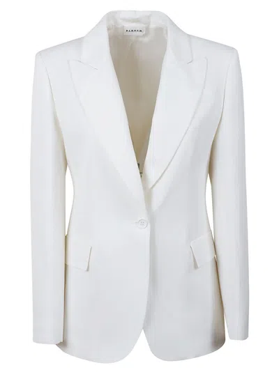 P.a.r.o.s.h Tailored Blazer With Single-button Closure And Sharp Lapels In White