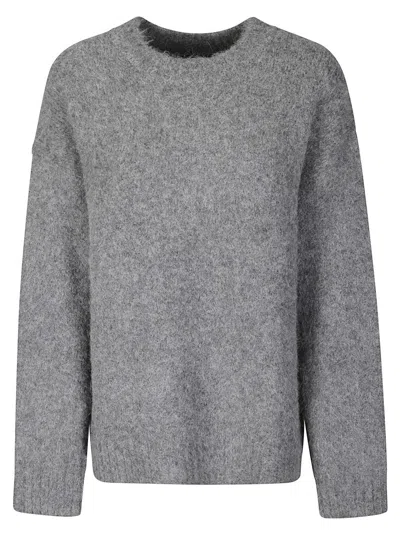 Samsoe & Samsoe Crew Neck Long-sleeved Sweater In Gray