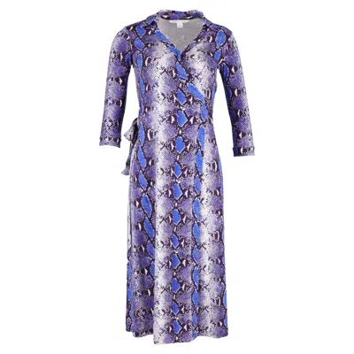 Diane Von Furstenberg Python Printed Abigail Wrap Dress In Animal Print Silk In Multi