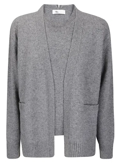 Sibel Saral Double-layer Wool Vest With Cardigan Integration In Gray