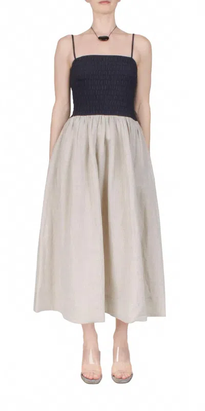 Ciao Lucia Mael Dress Oatmeal Linen In White