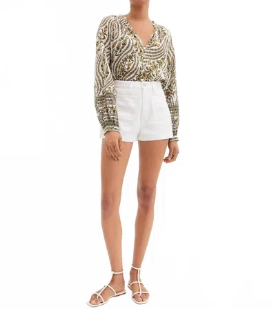 Veronica Beard Timmi Denim Short With Patch Pockets In Multi