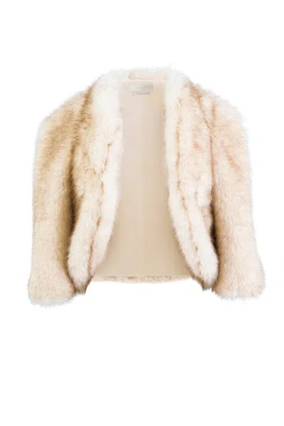 Saiid Kobeisy Luxurious Short Fur Jacket In Gold