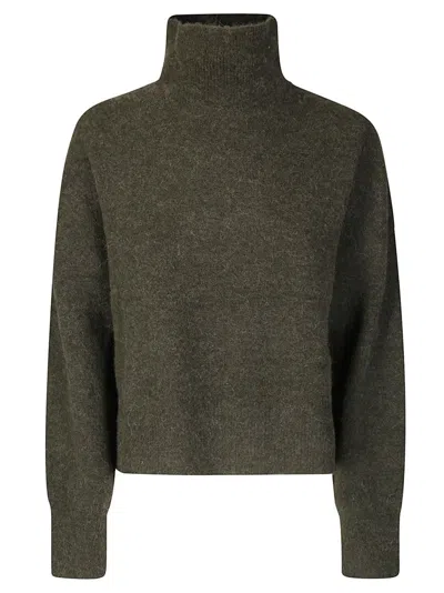 Samsoe & Samsoe High-neck Long-sleeved Sweater In Green