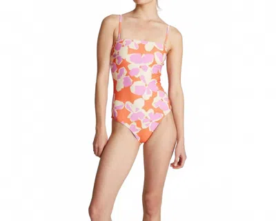 Compañía Fantástica Flowers Swimsuit In Orange Floral In Multi