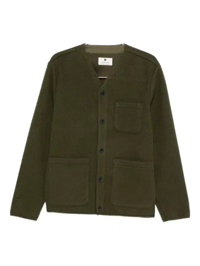 Anerkjendt Button-front Patch-pocket Cardigan In Green