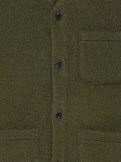 Anerkjendt Button-front Patch-pocket Cardigan In Green