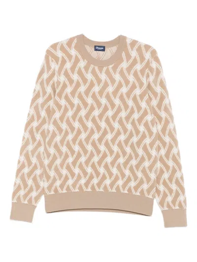 Drumohr Geometric-pattern Wool Sweater In Neutral