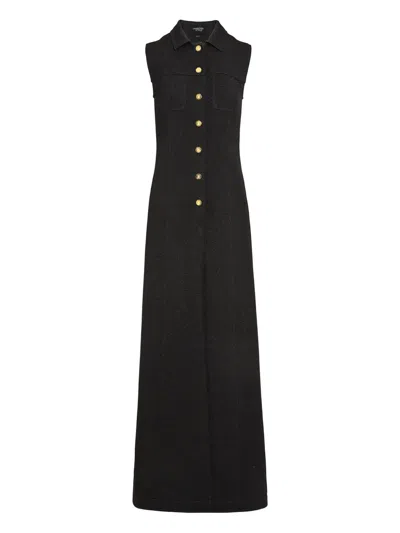 Giambattista Valli Button-front Sleeveless Maxi Gilet In Black