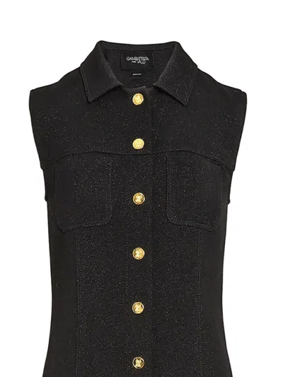 Giambattista Valli Button-front Sleeveless Maxi Gilet In Black