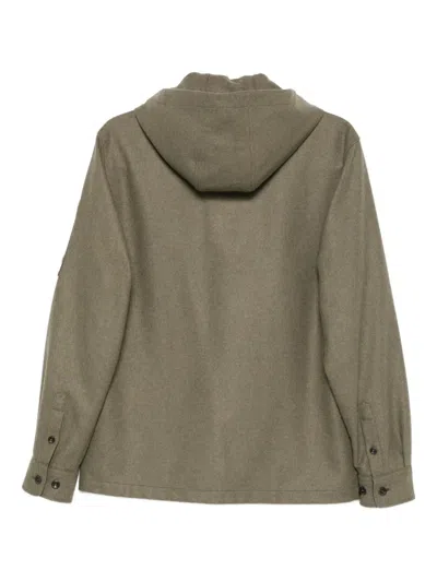 C.p. Company C.p.company Hooded Jacket With Button Closure In Green