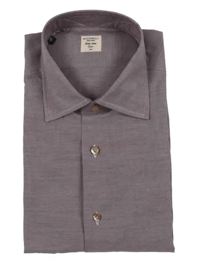 Mazzarelli Oxford Cotton Slim Fit Shirt In Gray