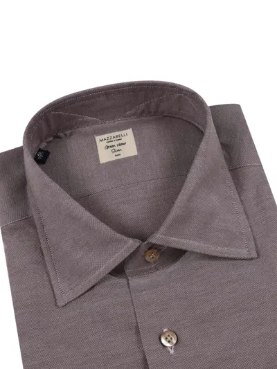 Mazzarelli Oxford Cotton Slim Fit Shirt In Gray