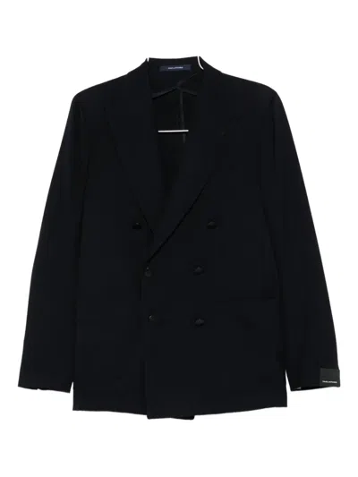 Tagliatore Double-breasted Patch-pocket Jacket In Black