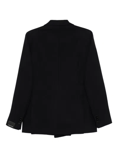 Tagliatore Double-breasted Patch-pocket Jacket In Black