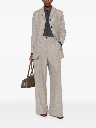 Mark Kenly Domino Tan Button-front Collared Cardigan In Gray