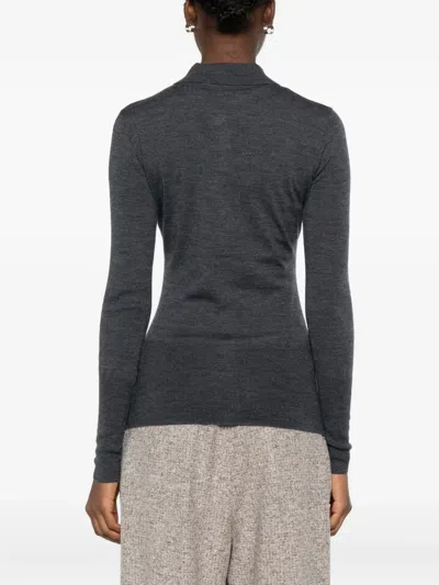 Mark Kenly Domino Tan Button-front Collared Cardigan In Gray