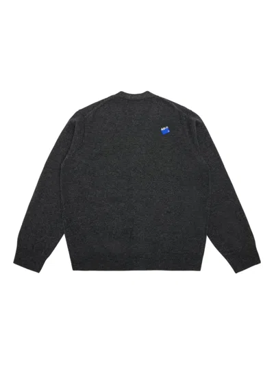 Ader Error Logo-patch Button Cardigan In Black