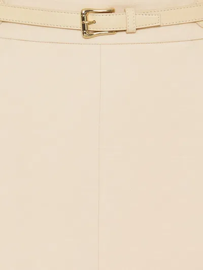 Valentino Crepe Couture Midi Skirt In Neutral