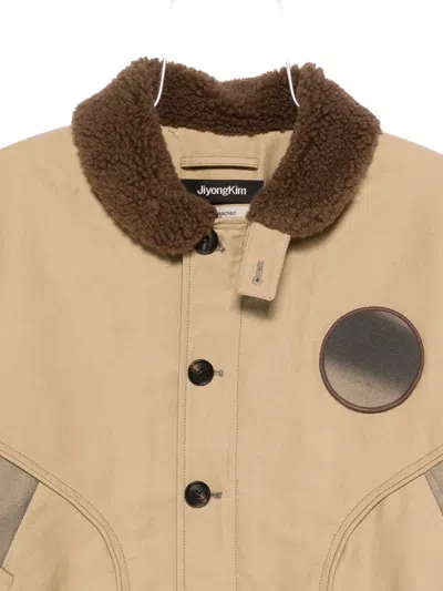 Jiyongkim Circular-patch Button-fastening Jacket In Nude