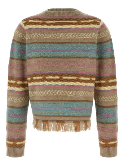 Guest In Residence Western Striped Wool And Cashmere-blend Jumper In Multi