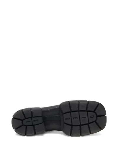 Diesel D-tex-oiled Leather Ankle Boots With Split Sole In Black