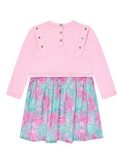 Escada Logo-print Floral-print Dress In Multi