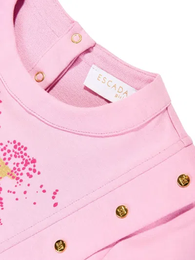 Escada Logo-print Floral-print Dress In Multi