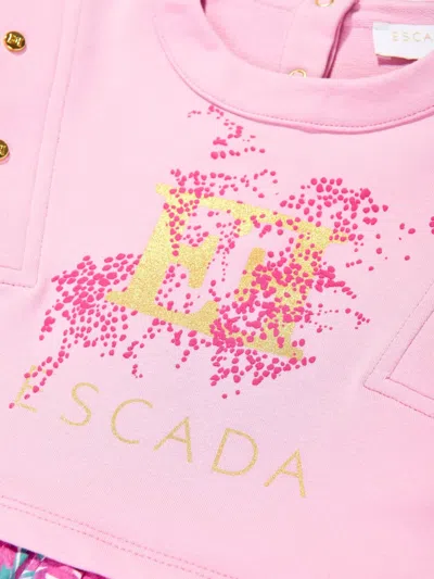 Escada Logo-print Floral-print Dress In Multi