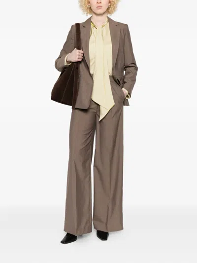Joseph Single-breasted Wool Blazer In Brown