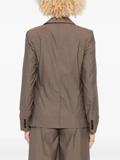 Joseph Single-breasted Wool Blazer In Brown