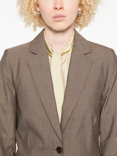 Joseph Single-breasted Wool Blazer In Brown