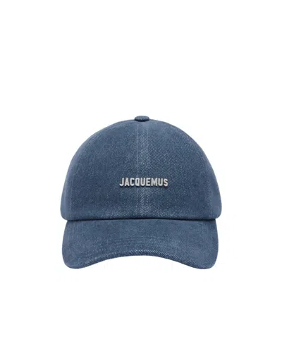 Jacquemus La Casquette Gadjo In Raw Denim Accessories In Blue