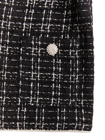 Bcbg Tweed Frayed Jacket In Black