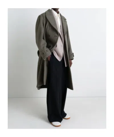 Lemaire Belted Coat In Green