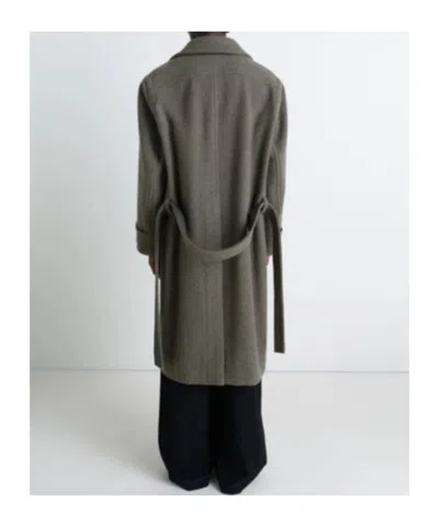 Lemaire Belted Coat In Green