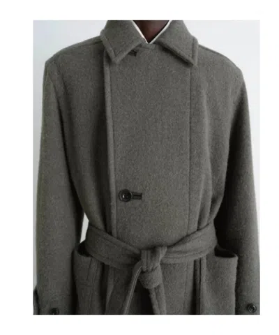 Lemaire Belted Coat In Green