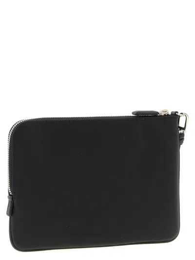 Prada Zipper Clutch In Black