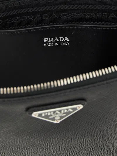Prada Zipper Clutch In Black