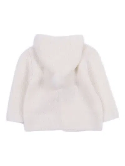 Paz Rodriguez Hooded Pom-pom Wool Coat In White