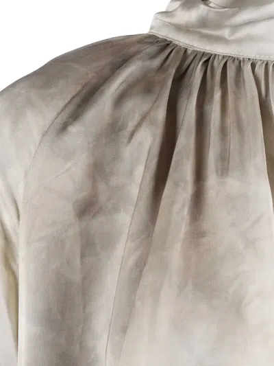 Ballantyne Pointed Collar Shirt With Button-down Front In Gray